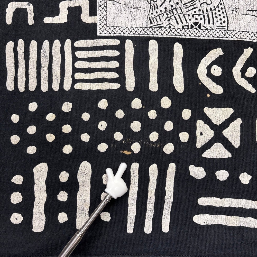 Vintage 1995 Frontline Gear Graphic‎ T Shirt Men XL Black Tribal Art Culture Tee - Picture 8 of 12